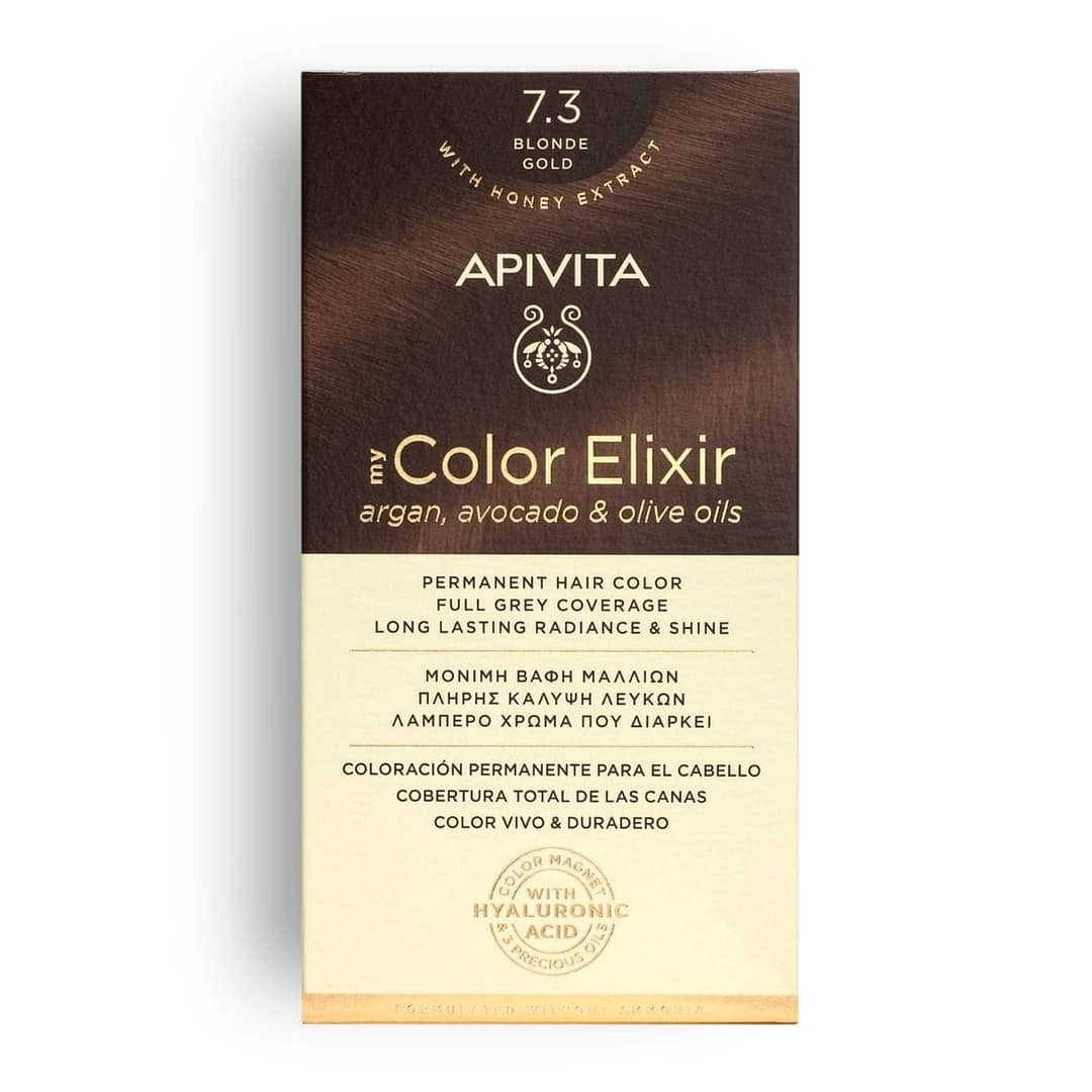 <p style="text-align: center;"><strong>MY COLOR ELIXIR</strong></p><p>Βαφή Μαλλιών Ξανθό Μελί 7.3</p>