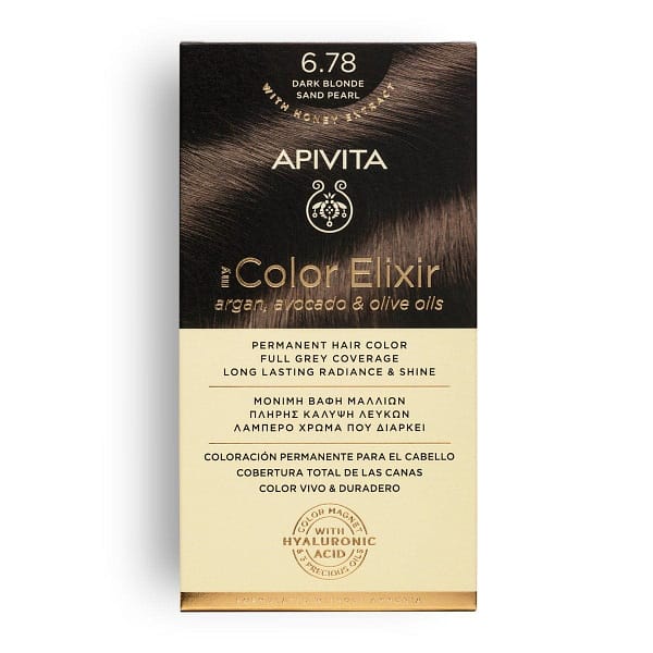 <p style="text-align: center;"><strong>MY COLOR ELIXIR</strong></p><p>Βαφή Μαλλιών Ξανθό Σκούρο Μπεζ Περλέ 6.78</p>