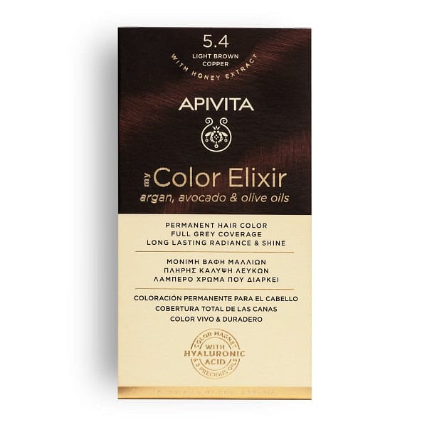 <p style="text-align: center;"><strong>MY COLOR ELIXIR</strong></p><p>Βαφή Μαλλιών Καστανό Ανοιχτό Χάλκινο 5.4</p>