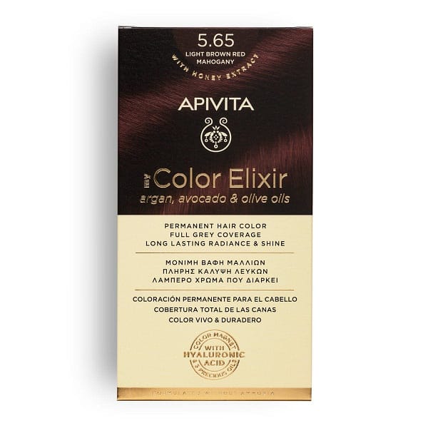 <p style="text-align: center;"><strong>MY COLOR ELIXIR</strong></p><p>Βαφή Μαλλιών Καστανό Ανοιχτό Κόκκινο Μαονί 5.65</p>