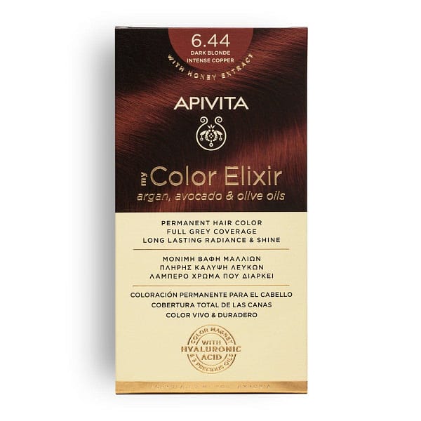 <p style="text-align: center;"><strong>MY COLOR ELIXIR</strong></p><p>Βαφή Μαλλιών Ξανθό Σκούρο Έντονο Χάλκινο 6.44</p>