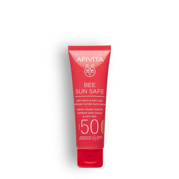 <p style="text-align: center;"><strong>BEE SUN SAFE</strong></p><p>Κρέμα Προσώπου κατά των Πανάδων  των Ρυτίδων με Χρώμα SPF50</p>